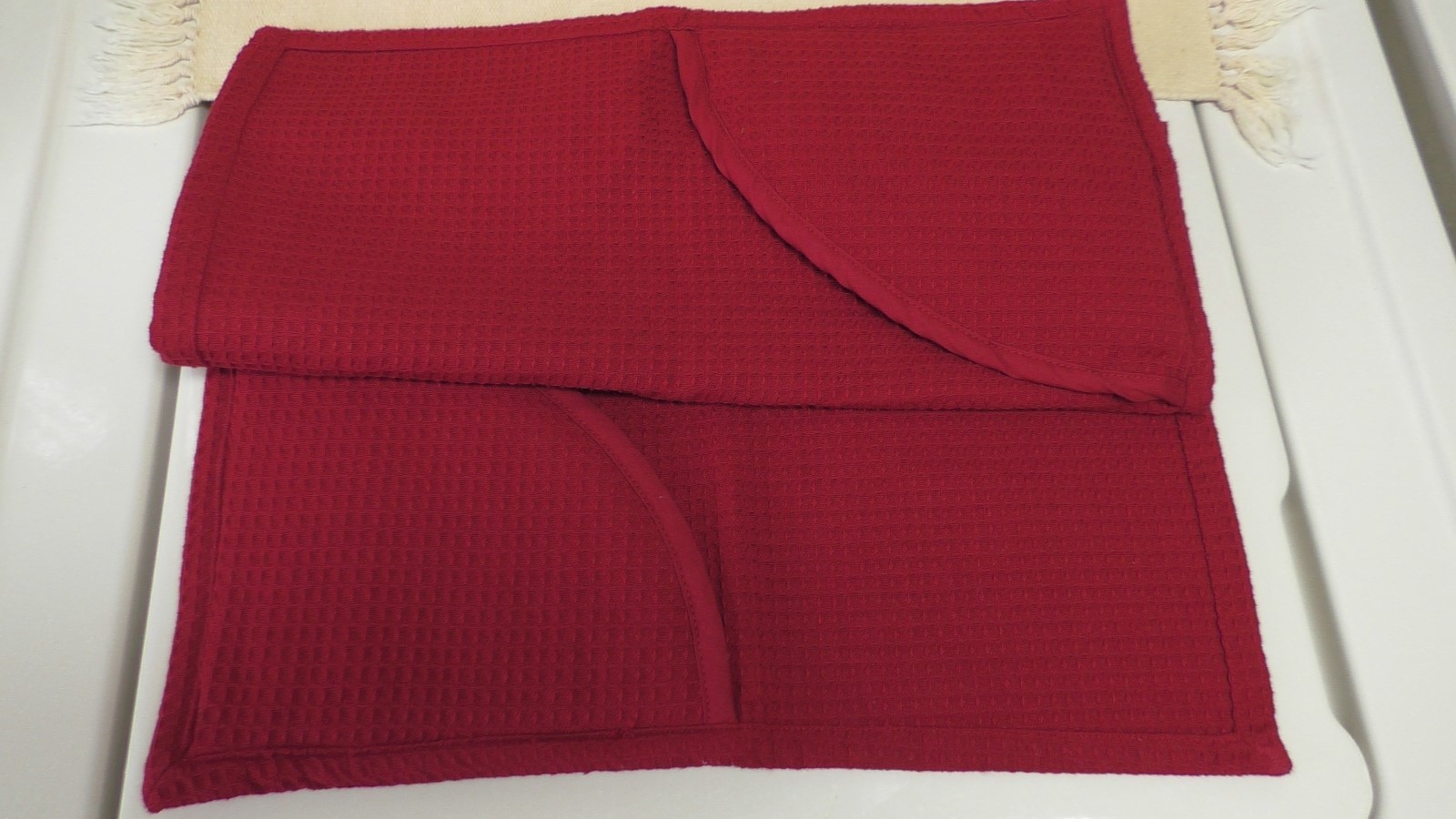 New Red Moppine, label says Tag, 100% cotton made in India