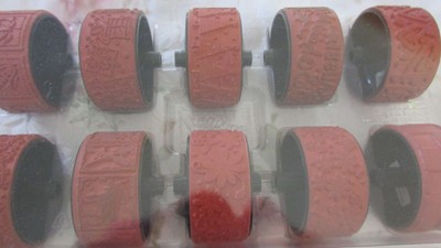 Stampin' Up! Lot of 38 rubber rolling wheel stamps handles edgers, some new