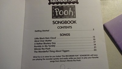 MUSIC RECORDER Books Lot 4 Songbooks Pooh Aladdin Method Duets