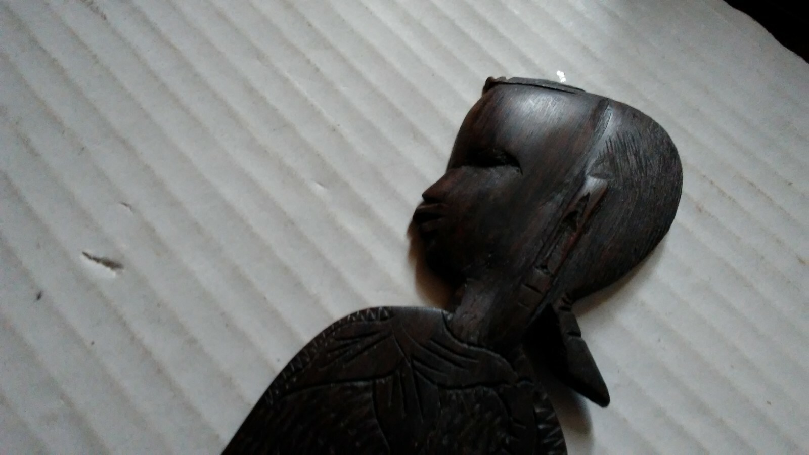 South African Wooden Comb Tanzania Africa Hand Carved Lady!  MAKE OFFER!