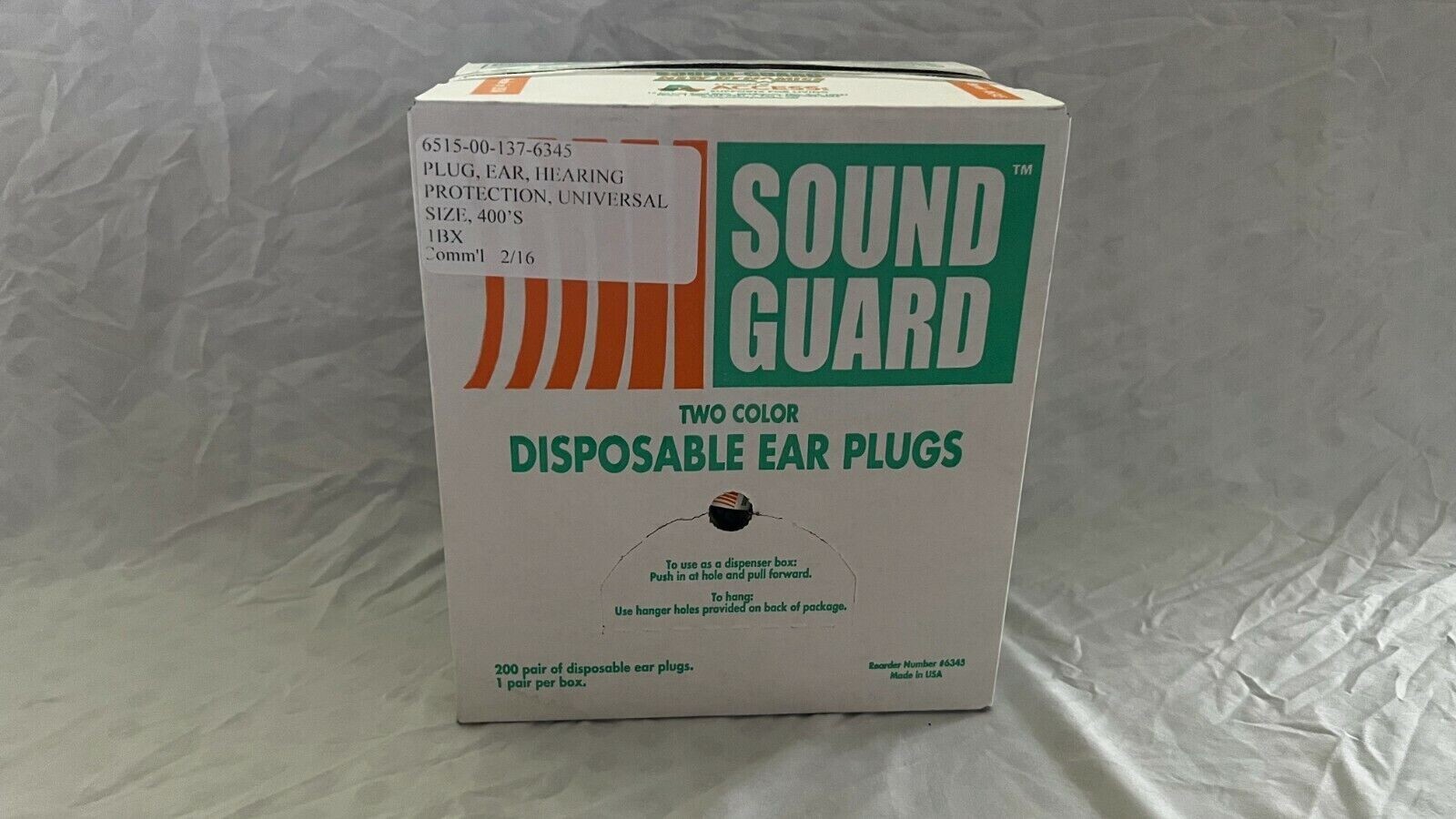 Of 200 Pairs New Dynamics Sound Guard Pvc Foam Ear Plugs