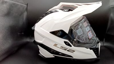 LS2 Explorer XT Solid Adventure OFF ROAD Motorcycle Helmet W/ SunShield White L