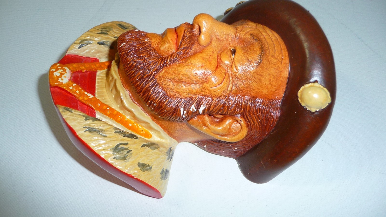 Chalkware Head King or Lord Hand Painted Collectible Chalk Ware Decor Unmarked