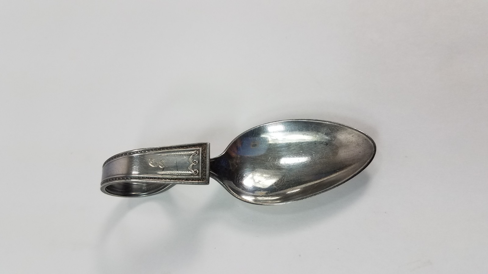 Yourex Silver Seal BENT HANDLE BABY SPOON in Original Box