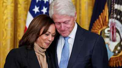 2024 Democrat Canidate Kamala Harris & Bill Clinton Picture Photo 8.5x11