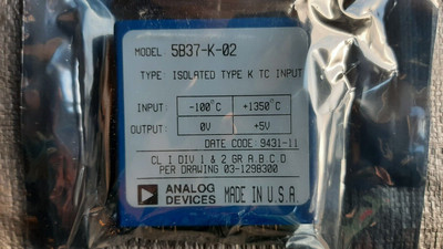 ANALOG DEVICES Isolated Type K to TC Input Model: 5B37-K-02