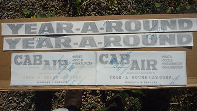  YEAR-A-ROUND CAB DECALS. IH/FARMALL, MASSEY, JOHN DEERE, A-C (2)  CAB AIR VINYL