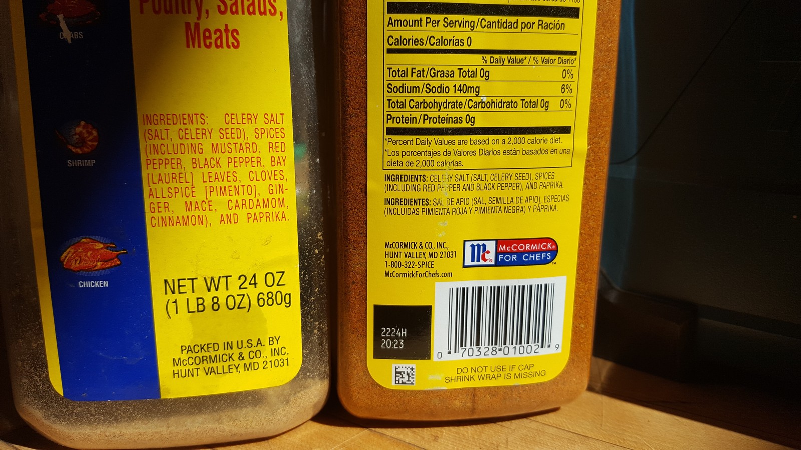 Old Bay Seasoning For Crab, Seafood, Poultry, Salads, Meats, Kosher, 24