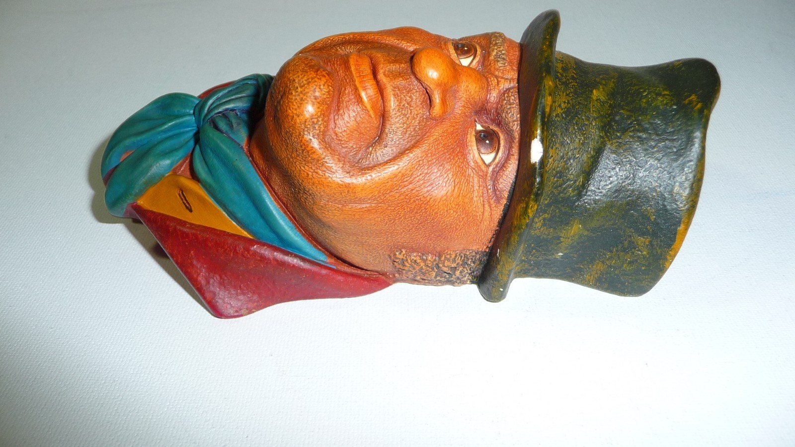 Chalkware Head Charles Dickens Figure Hand Painted Collectible Chalk Ware Decor