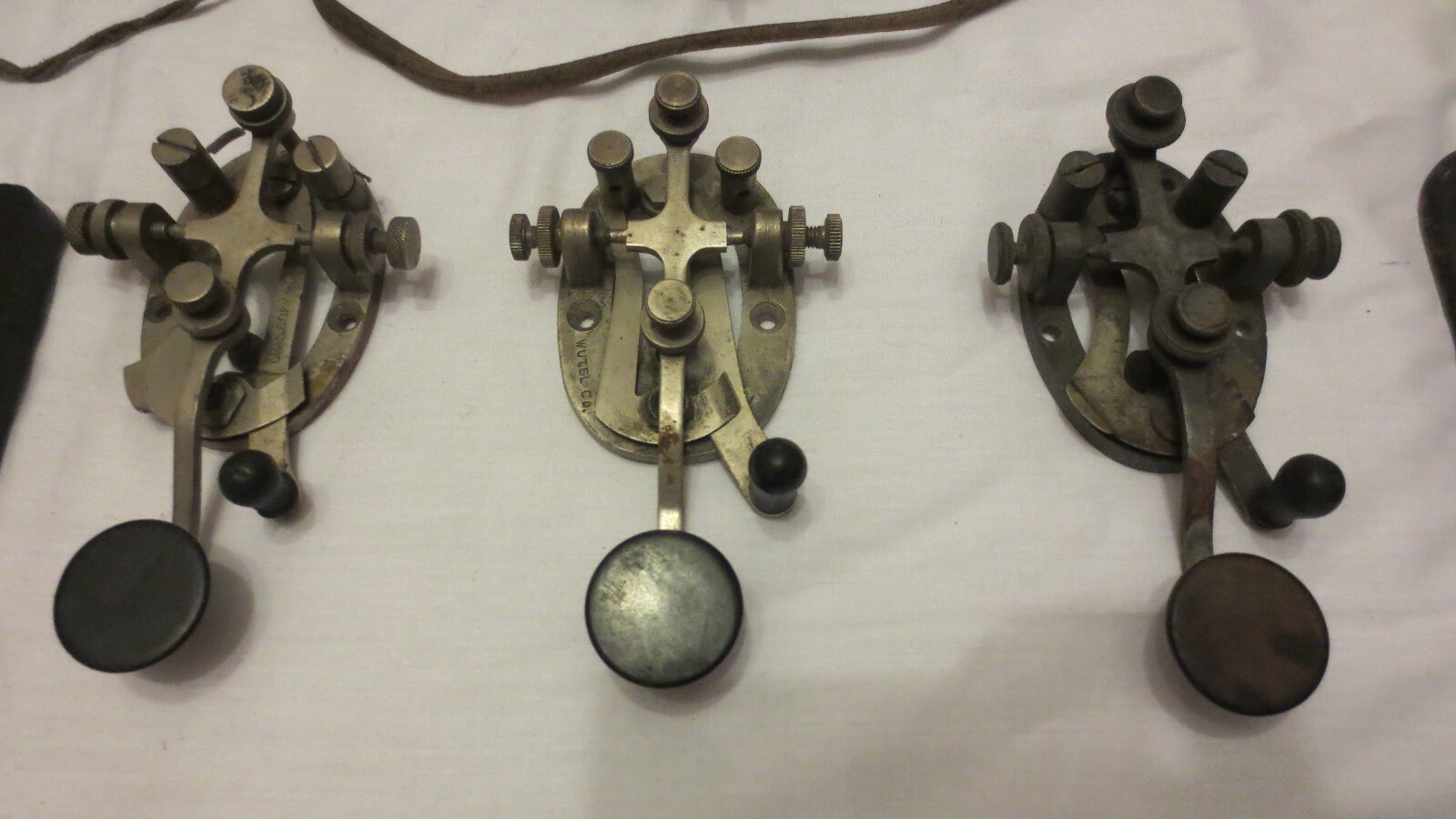 Antique telegraph equipment railroad Union Pacific Vibroplex train morse key bug