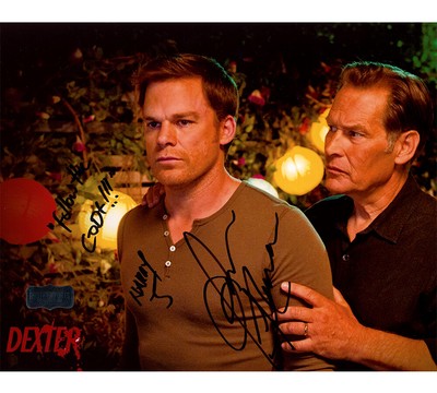 James Remar Dexter Signed  8x10 Photo - Duo With ''Follow The Code!!!'' & ''Harry''