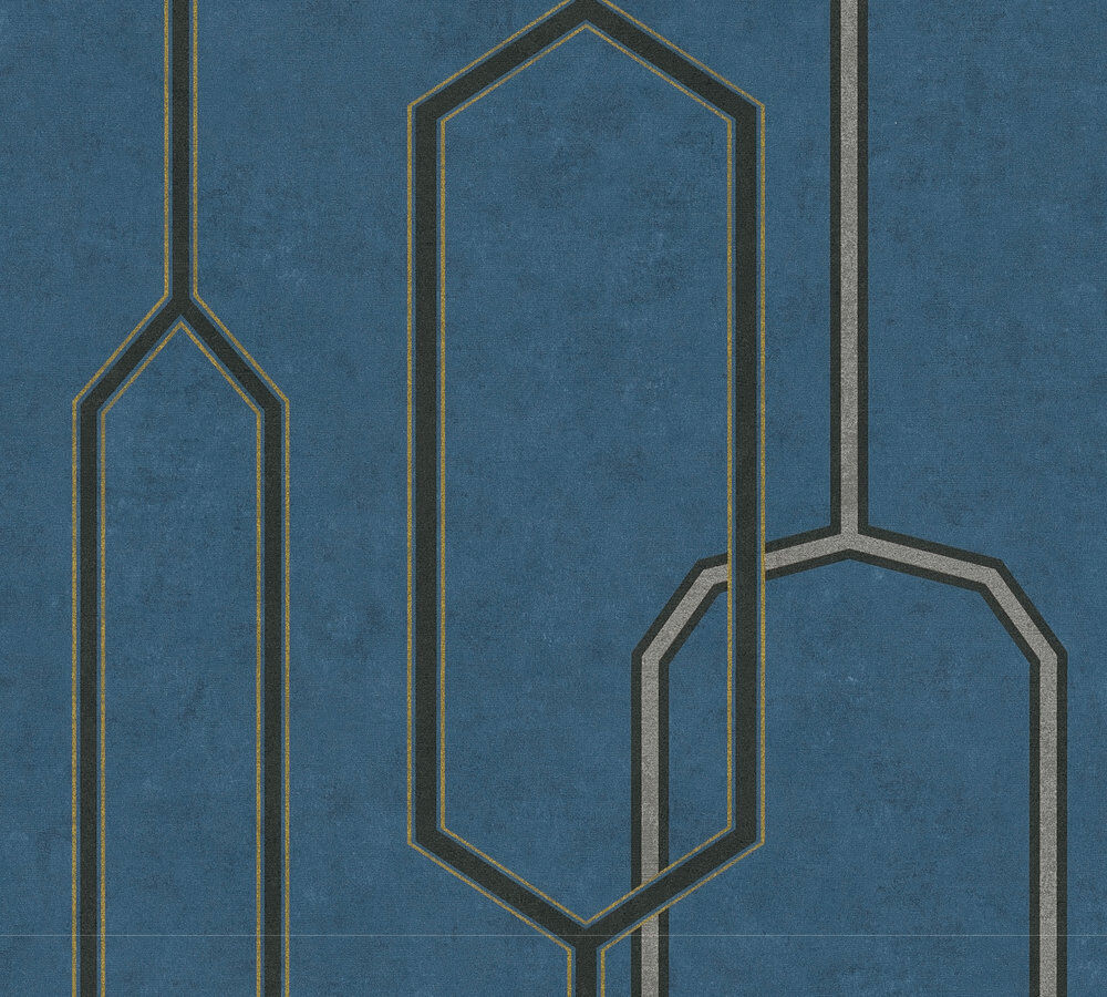 Vlies Tapete grafisches Retro Muster geometrisch petrol blau Palila 363141