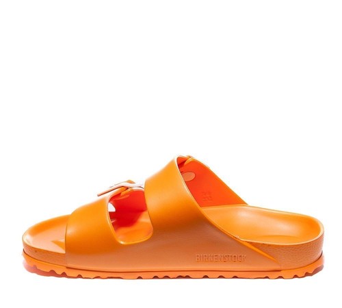 BUSCEMI Mens Scratch Spellout Logo Slides Sandals Orange (MSRP $375) Size 39 BUSCEMI Mens Scratch Spellout Logo Slides Sandals Orange  main image 3