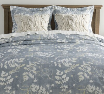 Pottery Barn Shadow Floral Percale Duvet Cover Full/Queen Multi NEW