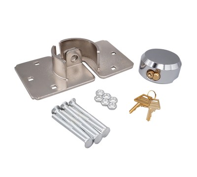 Heavy Duty Hidden Shackle Padlock & Hasp with Keyed Alike for Trailer Vans
