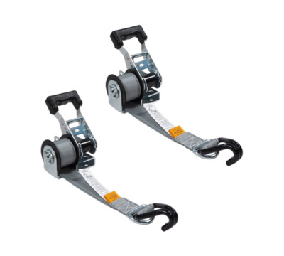 2Pk 1-1/2''x8  Mountable Ratchet Straps 500 lbs WLL Ladder Rack Tie Down Straps