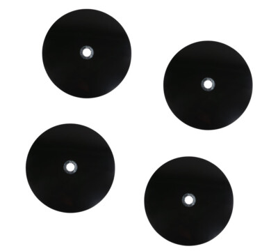 4 Pack 32'' Fifth Wheel Disc Lube Plate w/ Steel Retention Clip - 5mm Thick, HDPE