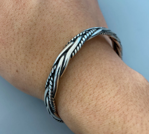 Norway Vtg Cuff ユーロヴィンテージ シルバー ブレスレット VINTAGE ヴィンテージ unique チェーンブレスレット シルバー925