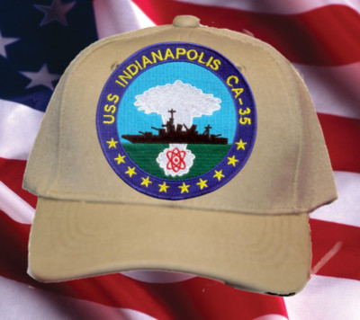 USS INDIANAPOLIS CA-35 HAT PATCH CAP 5TH FLEET USA NAVY CRUISER ATOMIC BOMB  WOW