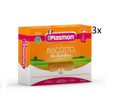 3x PLASMON Il Biscotto dei bambini biscuits kinder kekse ab 6 Monaten 720g