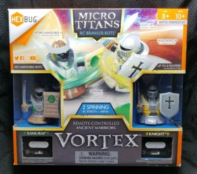 Hexbug Micro Titans Vortex Samurai vs Knight RC Battlebots + ARENA INCLUDED! NEW