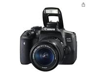 Canon EOS 750D Digital SLR Camera with 18 - 55 mm Lens 