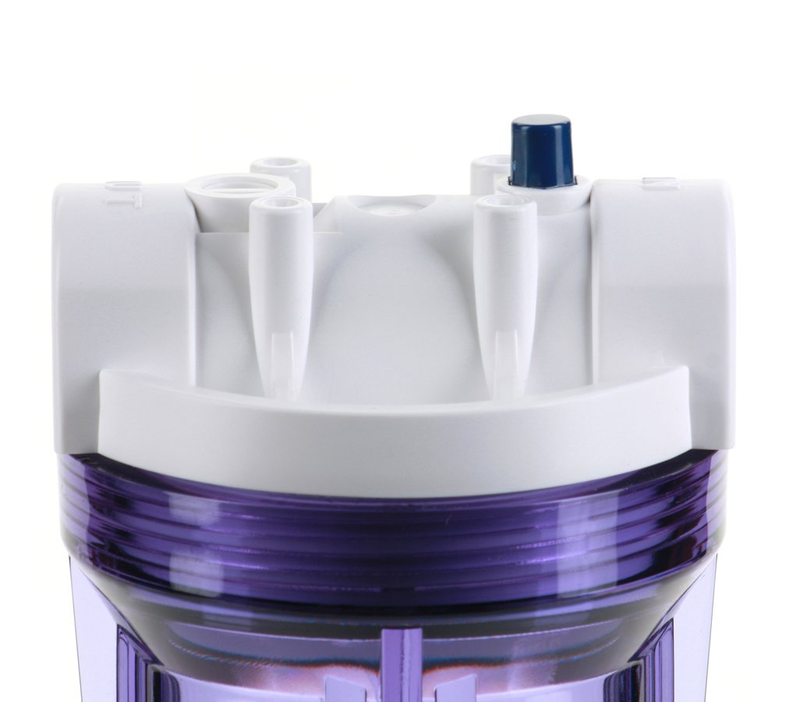 HF3-10CLWH34PR, 10" Clear Housing with White Rib Cap for RO & Filtration Systems