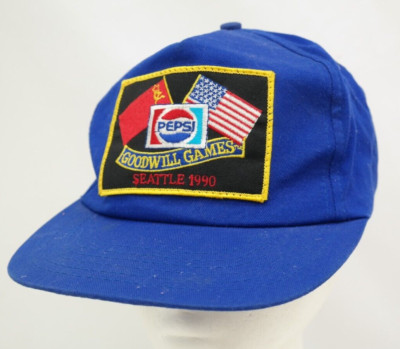 Vintage Pepsi Goodwill Games Seattle 1990 Blue Hat Snapback Adjustable Cap    EL