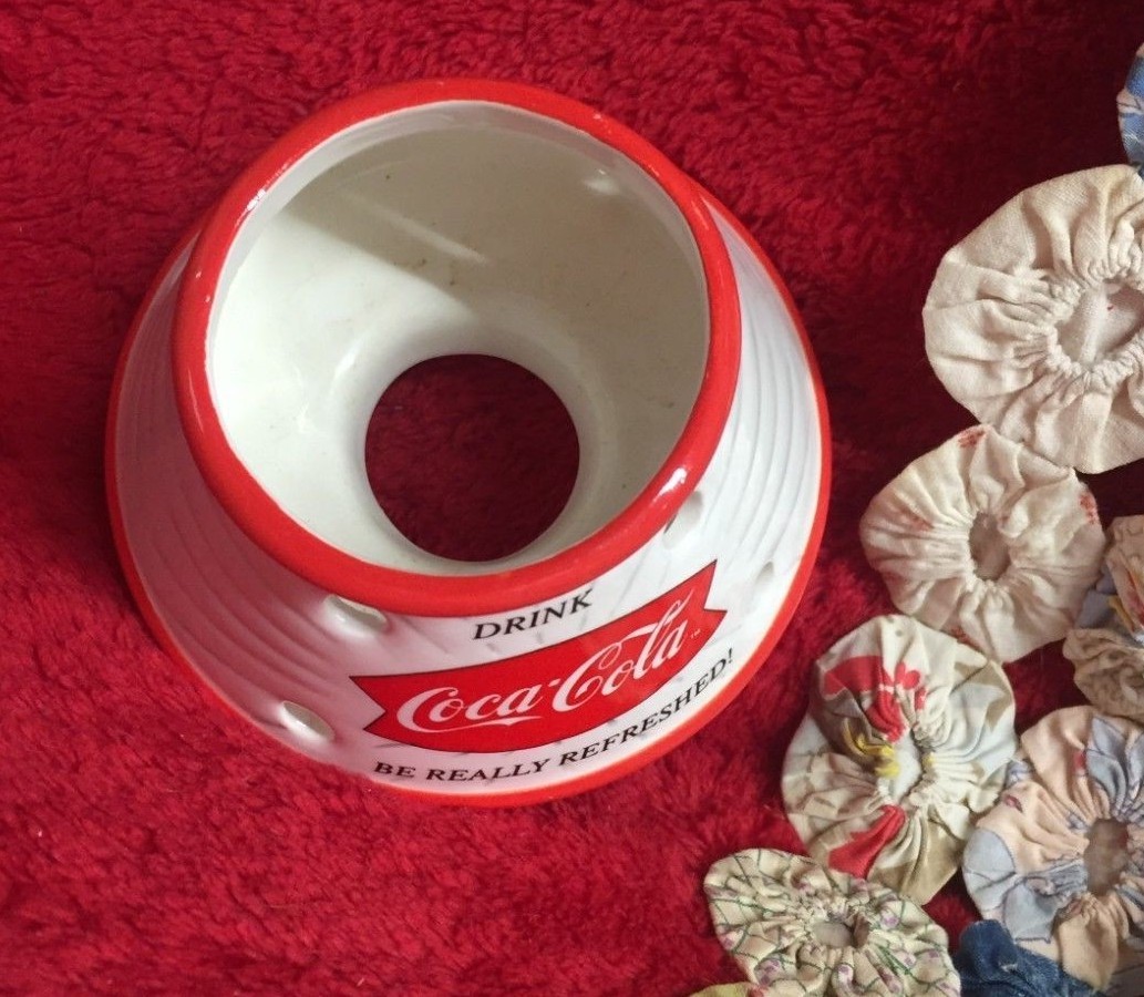 Vintage Style Coca Cola Ceramic Candle Shade Small Canning Jar Decorative