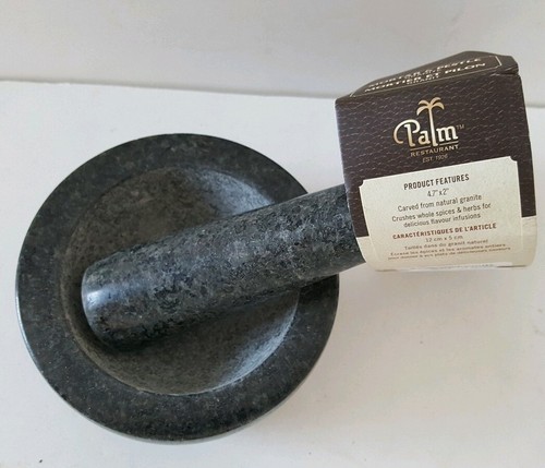 Palm Restaurant Miami Mortar And Pestle Polished Granite Kitchen Chef