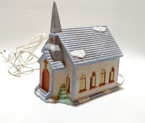 Americana Christmas Village Lighted Church