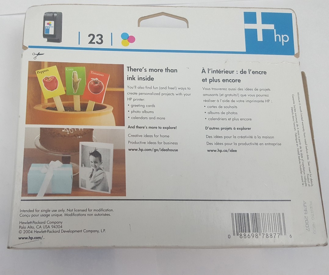 GENUINE Deskjet 30 ml HP 23 TRI-COLOR 2 PACK INK CARTRIDGES *NEW