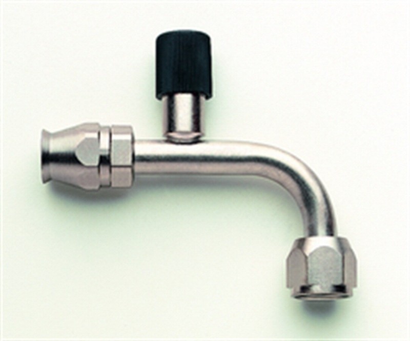 Aeroquip 135 Degree -10 A/C Fitting w/Charger Port Aeroquip 135 Degree -10 A/C Fitting w/Charger Port