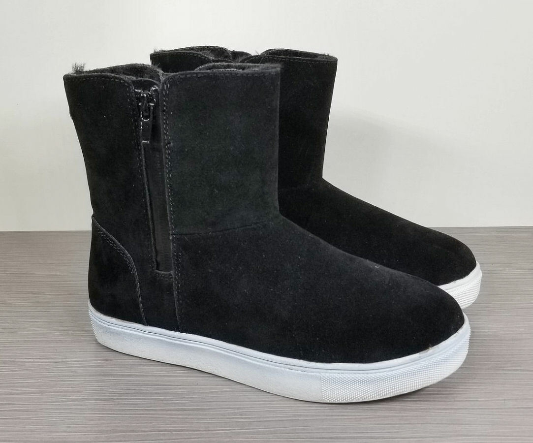 Steve Madden Garrson Sneaker Boot, Black Suede, Little Kid Sz 3 M / 34