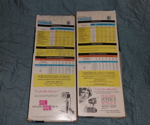 Lot 2 Boxes Sylvania Press 25B Blue Dot Flash Bulbs,Total of 21 Bulbs 3 MISSING!