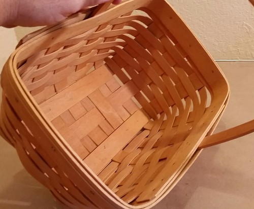 Longaberger 1999 Basket Pink with White Stripes Liner Protector 10 3/4