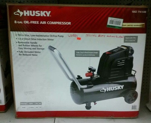 Husky Air Compressor 8 gallon Oil Free 1002 714 648