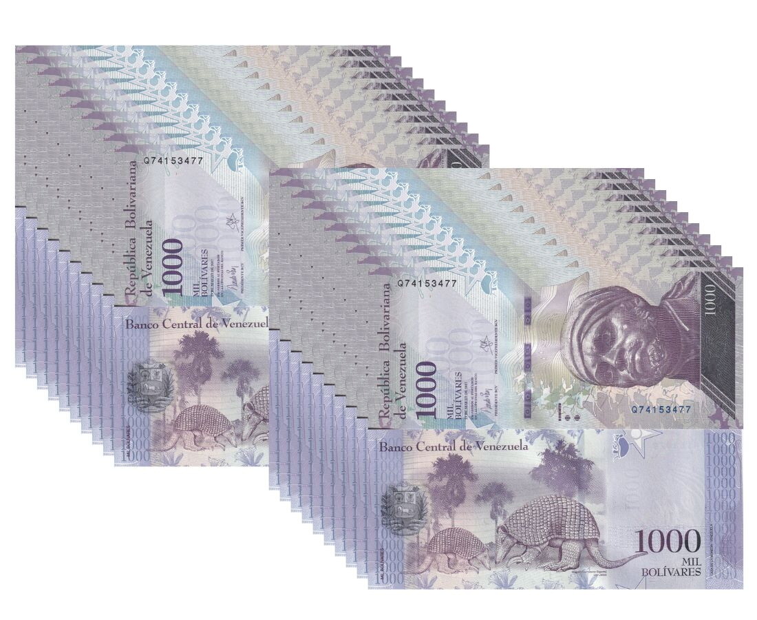 Venezuela 1000 Bolivares 2017 P 95 UNC Lot 20 Pcs 1/5 Bundle NHB