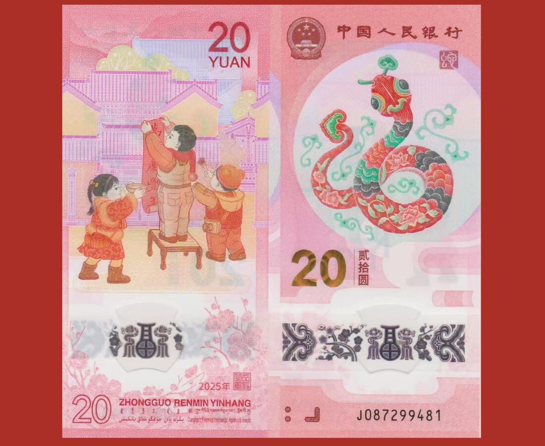 China 20 Yuan 2025 P 921 NEW SNAKE Polymer Commemorative UNC NHB