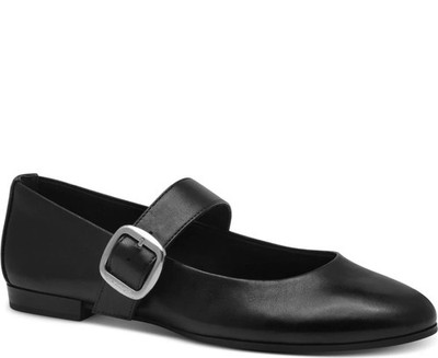 Tamaris Women's Black Leather Ballerina Dress Ballet Flats 22147-44-001