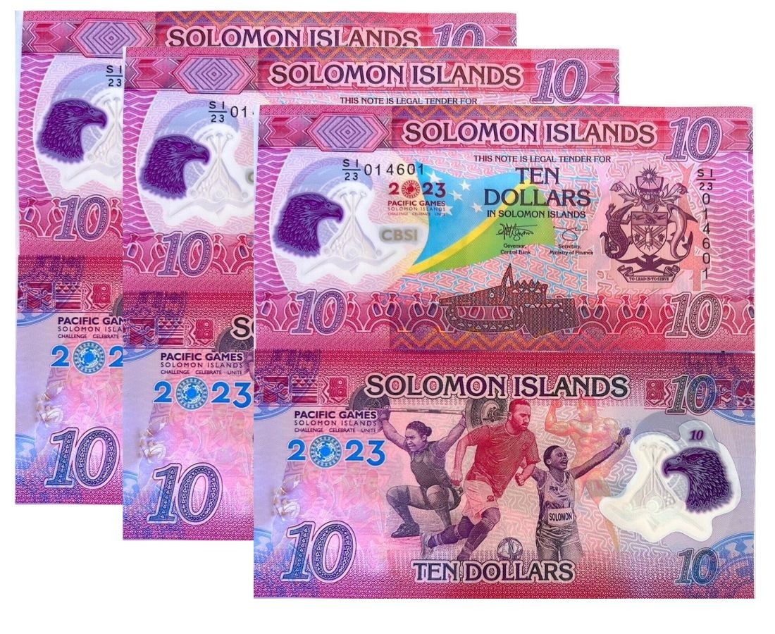 Solomon Islands 10 Dollars ND 2023 P 39 Commemorative Pacific polymer LOT 3 UNC