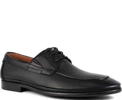 La Conte Men's Black Leather Flats Casual Fashion LAC3969-20314