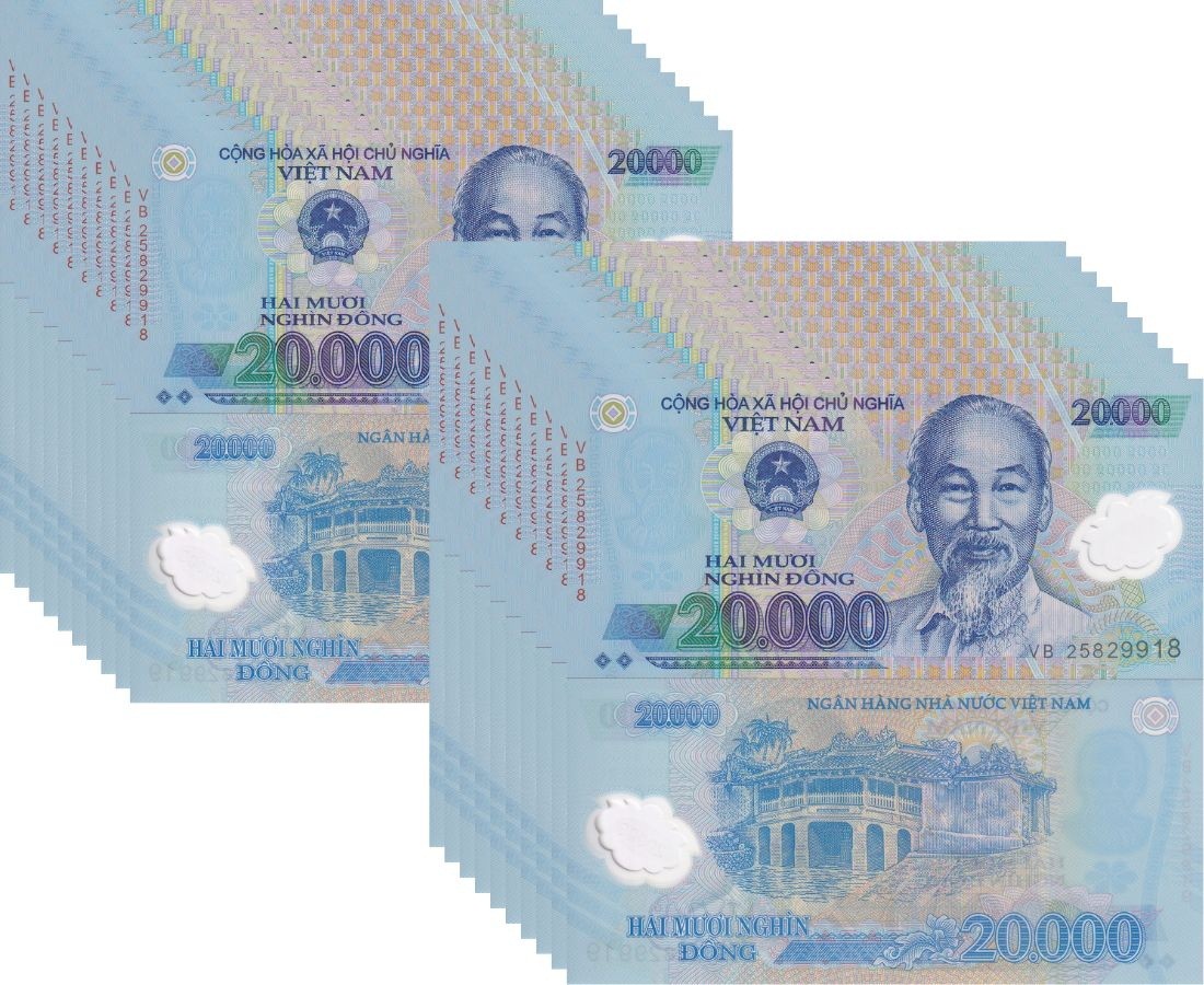 Vietnam 20000 Dong MIX DATE Polymer P 120 UNC LOT 20 PCS