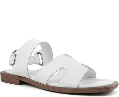 La Conte Damen Beige Ledersandalen Peeptoe Freizeit LAC6570-25130