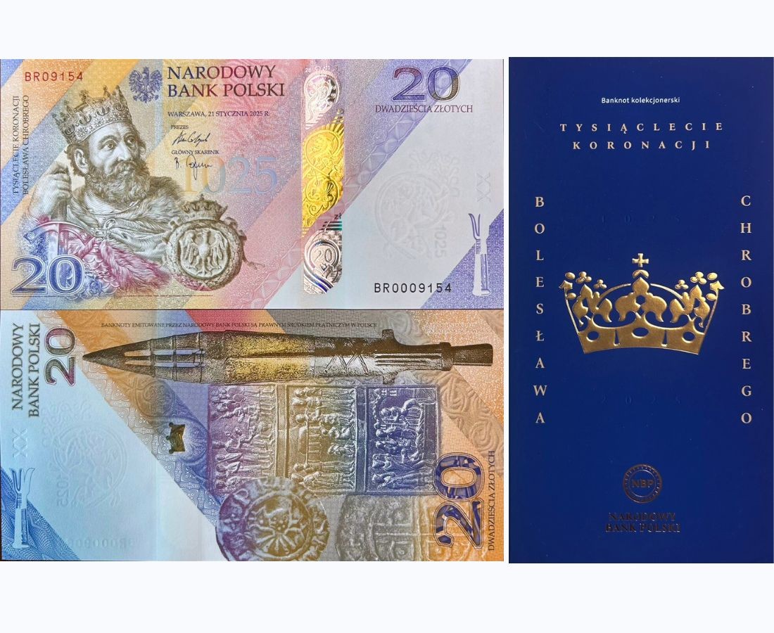 POLAND 20 Zlotych 2025 P 199 NEW Commemorative 1000th First King UNC With Folder