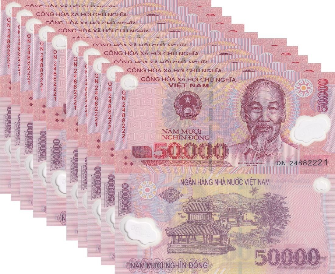 Vietnam 50000 Dong Mixed Year Polymer P 121 UNC LOT 10 PCS