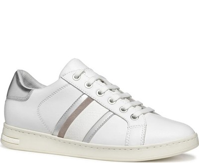 Geox Jaysen Women's White Leather Fashion Trainers Casual D361BE085BNC0007