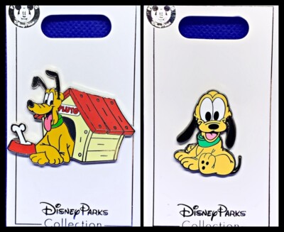 Disney Parks 2 Pin lot Pluto in his dog house + Baby Pluto - New