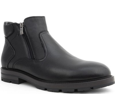 La Conte Herren Schwarze Lederstiefeletten Freizeit LAC3969-20261BLA
