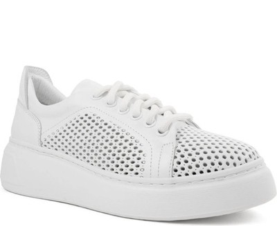 La Conte Damen Weiße Leder Sneaker Freizeit LAC6570-25104